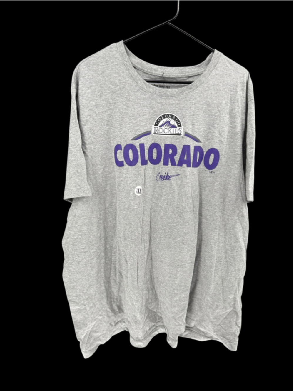Men's Nike Colorado Rockies MLB T-Shirt Grey Purple Size 3XL